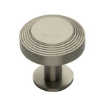 M Marcus Heritage Brass Ridge Design Cabinet Knob with Rose 32mm 